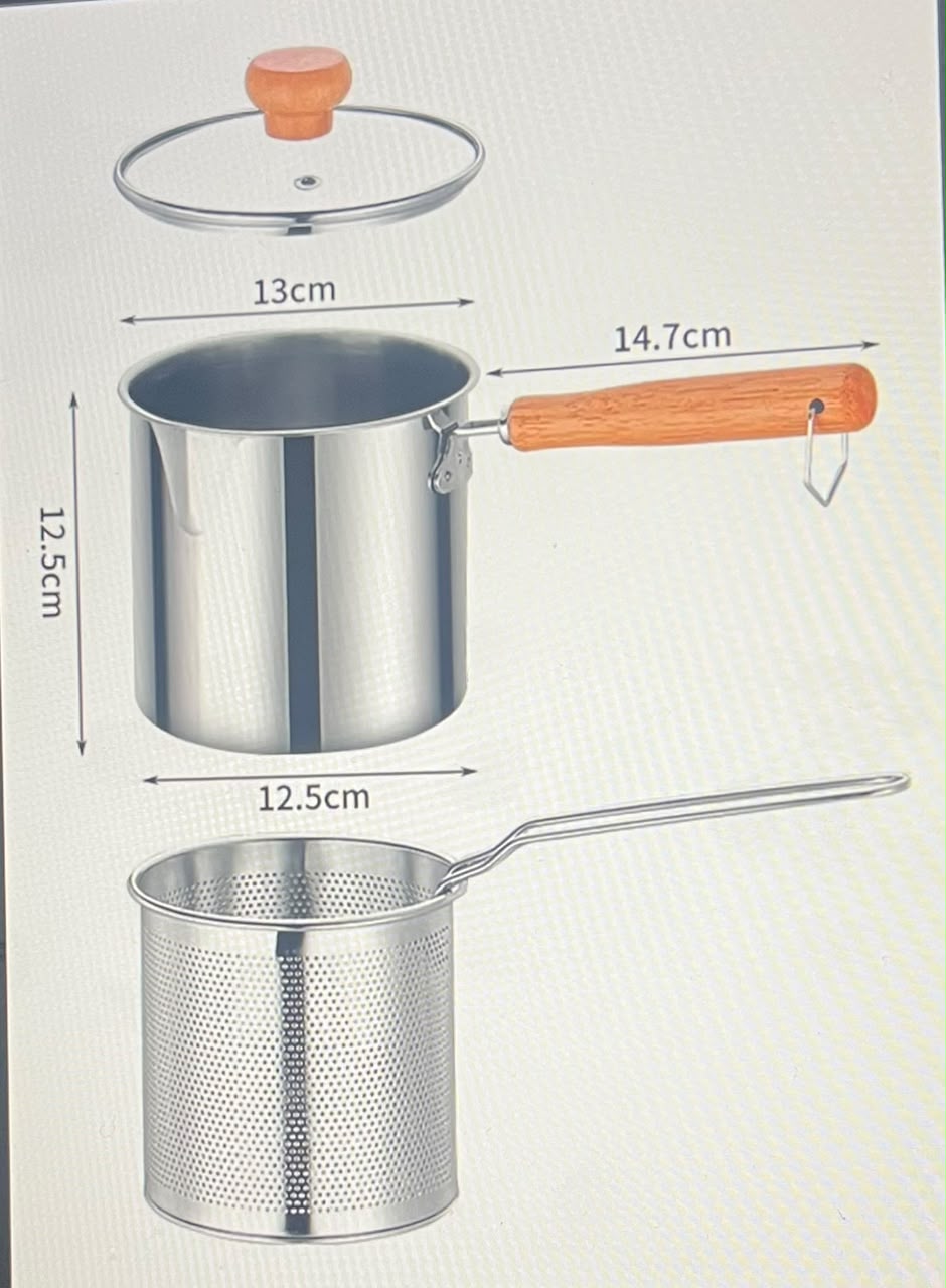 Juego De Freidora, Olla Multiusos Con Tapa y pinzas metálicas